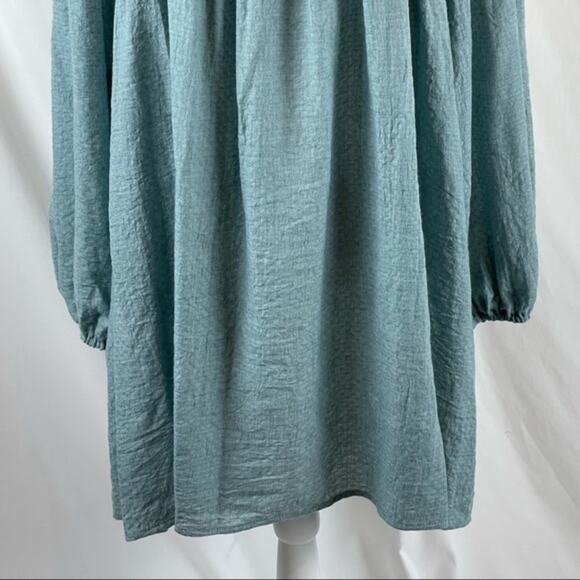 ODDY Teal & Cream Babydoll Boho Eyelet Lace Prairie Dress NWT Size S - Picture 4 of 12